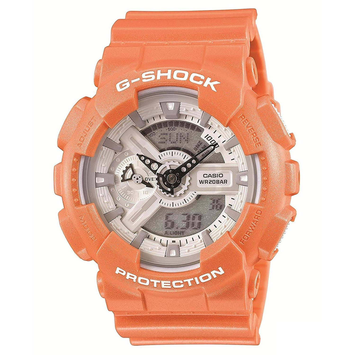 双11限时高返7%！【中亚Prime会员】Casio 卡西欧 G-Shock GA110SG-4A 橙色双显运动腕表 到手价468元 