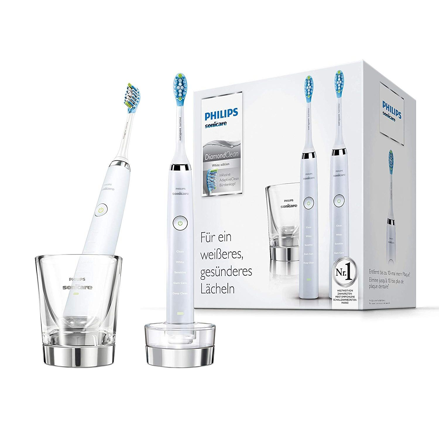 【中亚Prime会员】Philips Sonicare 飞利浦 HX9327/87 钻石亮白电动牙刷2支装 白钻 到手价1325元 