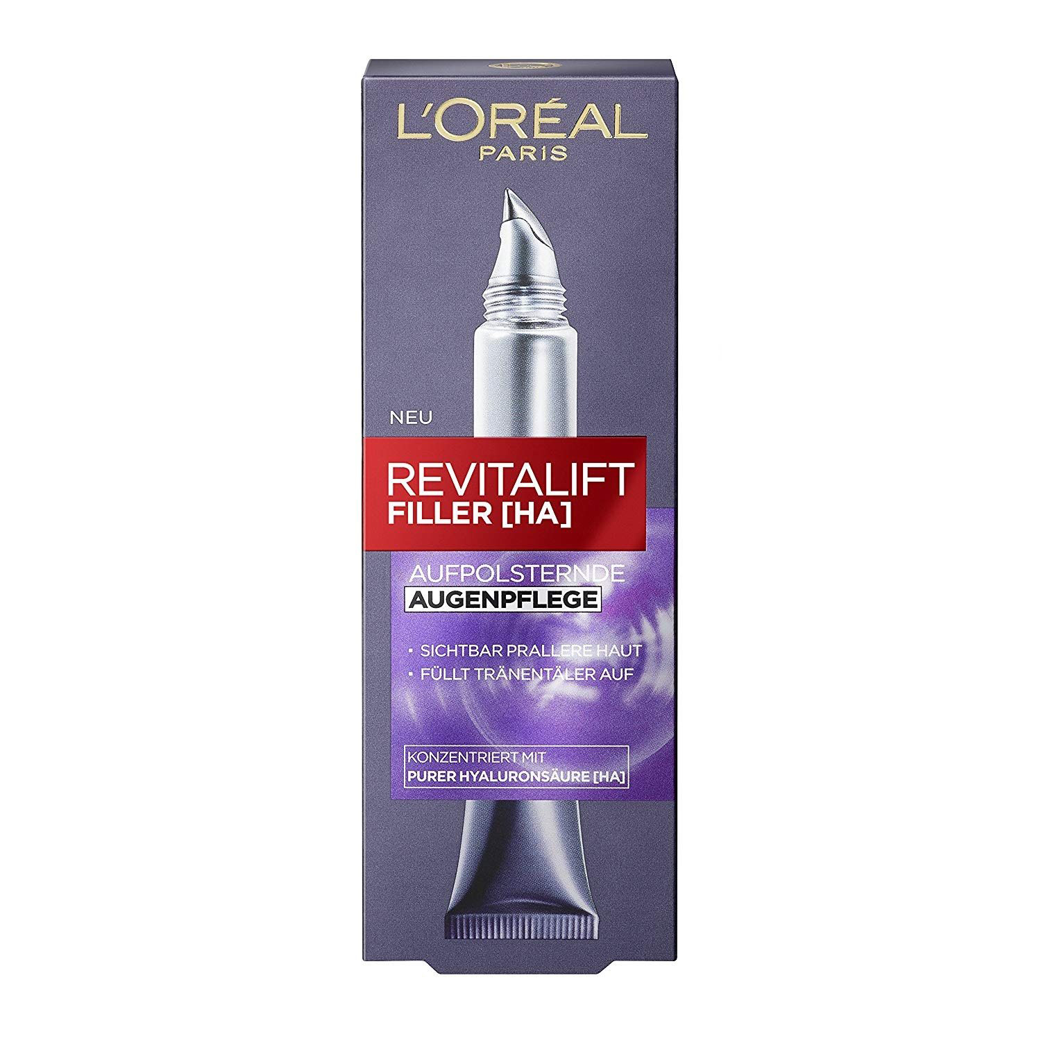 【中亚Prime会员】LOréal Paris 欧莱雅 复颜玻尿酸水光充盈眼霜 15ml*2支 到手价186元 