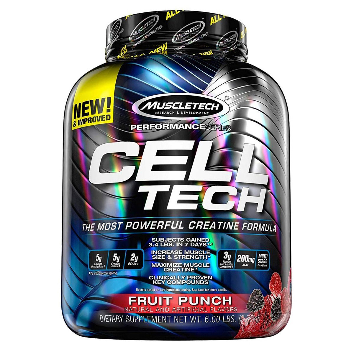 【中亚Prime会员】Muscletech 肌肉科技 CellTech 肌酸粉 2.72kg 水果宾治味 到手价238元 