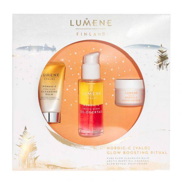 【6.7折+满88镑减8镑】Lumene Nordic-C 焕肤亮颜护肤套装 鸡尾酒精华30ml+洁面乳15ml+日霜15ml ￡22.04（约204元） 