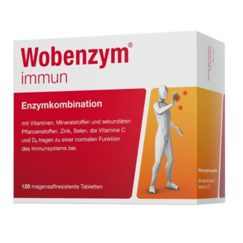 【免运费】Wobenzym Immun 增强免疫力片 120粒 €31.99（约249元） 