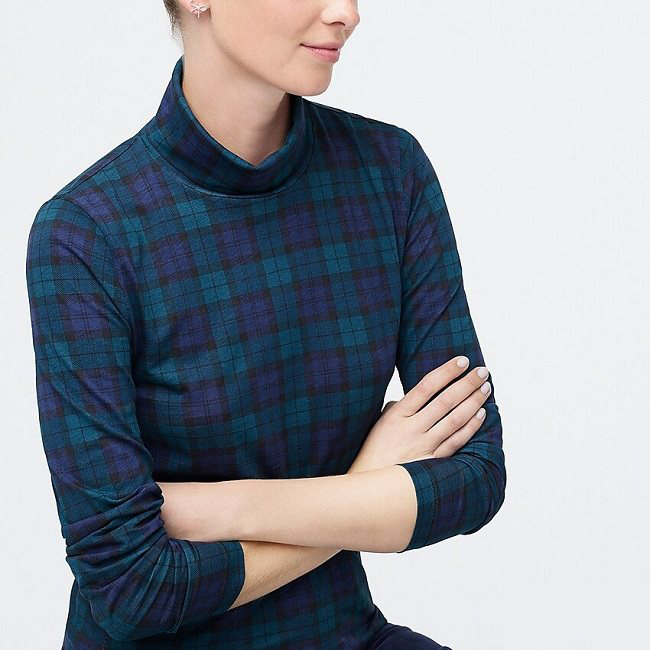 J.Crew Printed tissue turtleneck 高领打底衫 （约69元） 