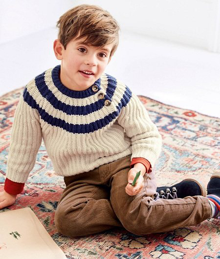 Boden Button Neck Crew Jumper 童款毛衣 ￡16（约149元） 