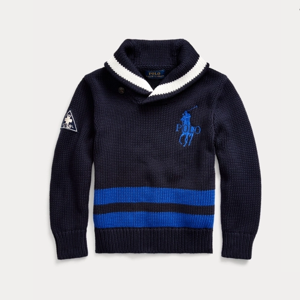 Ralph Lauren 拉夫劳伦 Big Pony Cotton Shawl Sweater 2-7岁针织衫 .15（约202元） 