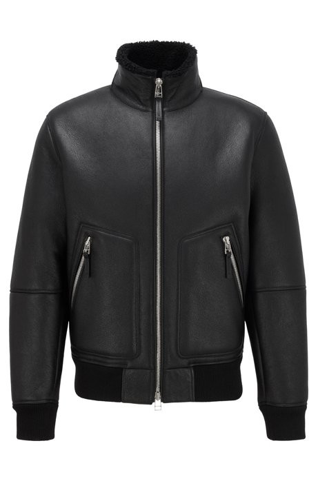 Lambskin jacket with shearling inner