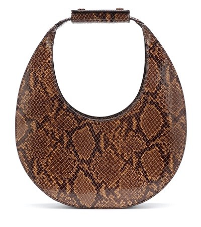 STAUD Moon snake-effect leather tote