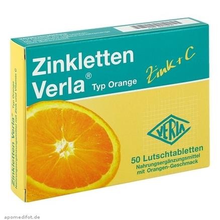 Zinkletten Verla 补锌+维生素C 橙味咀嚼片