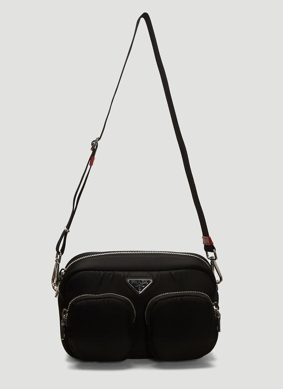 PRADA Padded Nylon Shoulder Bag in Black