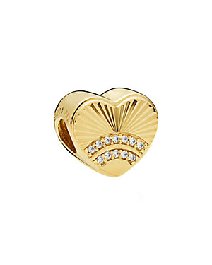18K Over Silver CZ Fan of Love Charm 18K Over Silver CZ Fan of Love Charm