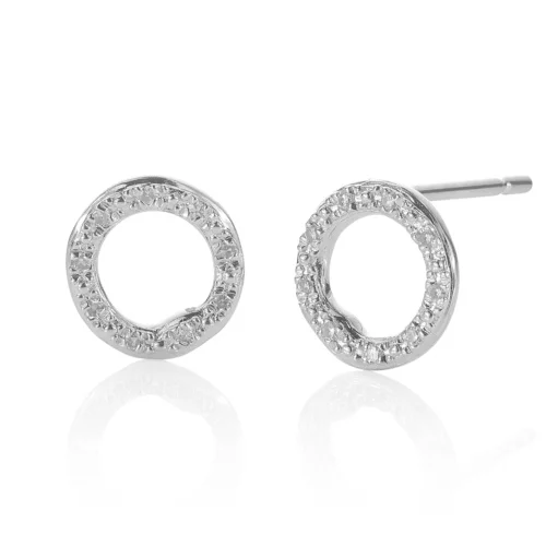 Riva Diamond Circle Stud 耳钉