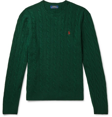 POLO RALPH LAUREN Cable-Knit Cashmere And Wool-Blend Sweater