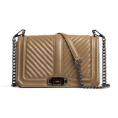 【双11】Rebecca Minkoff 瑞贝卡明可弗 Chevron Quilted Love 斜挎链条包