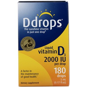 Ddrops 液体维生素D3 2000 IU