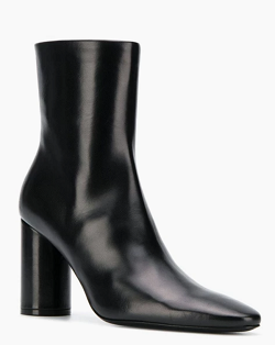 Balenciaga  Round Toe Ankle Boots with Logo