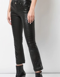 RTA  Kiki Crocodile Cropped Leather Pants