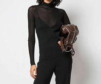 Proenza Schouler  Ribbed Turtleneck with Sheer Paneling