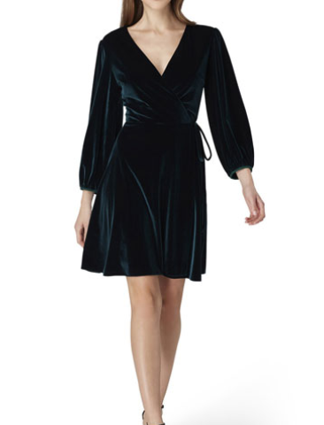 Tahari ASL Velvet Faux-Wrap Dress Tahari ASL Velvet Faux-Wrap Dress