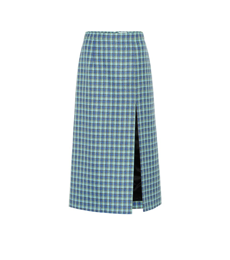 BALENCIAGA Checked wool pencil skirt
