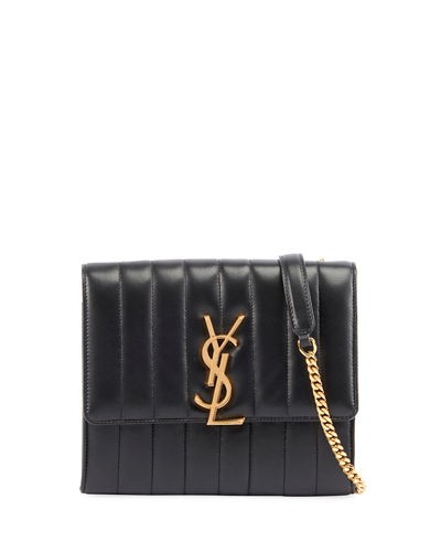 Saint Laurent Vicky Monogram YSL Small Quilted Leather Crossbody Bag