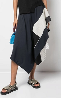 Monse  Deconstructed Asymmetric Hem Layered Skirt
