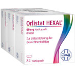 【包邮包税】Orlistat Hexal 奥利司他 60mg 纤体胶囊 84粒*3盒